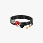 CALPOSE 15FT High Pressure Propane Regulator Hose with Gauge(Rubber)