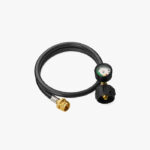 CALPOSE 3 Feet Propane Adapter Hose with Gauge(Rubber)