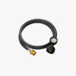 CALPOSE 6 Feet Propane Adapter Hose with Gauge(Rubber)